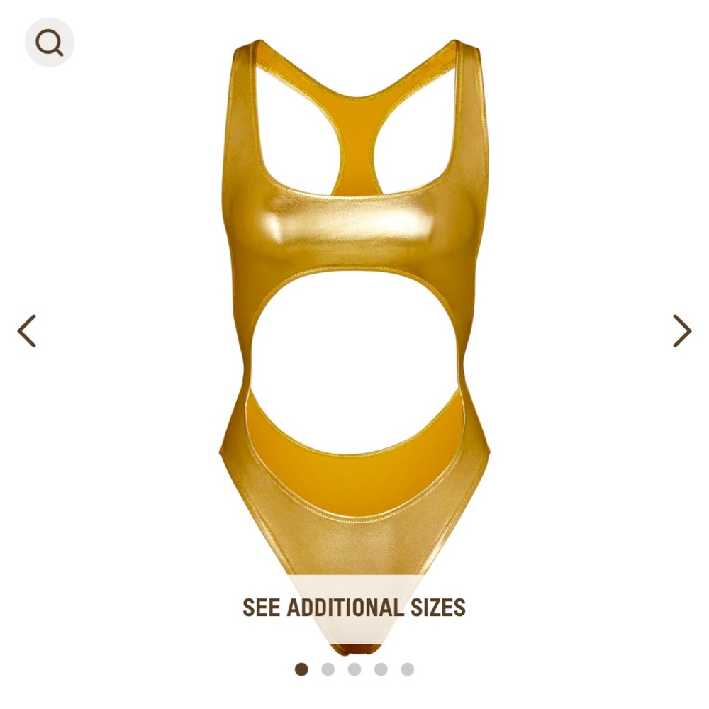 SKIMS METALLIC SWIM CUT-OUT MONOKINI